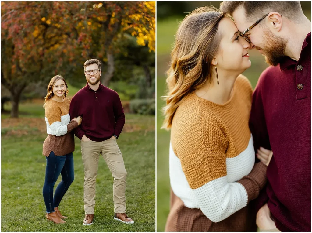 casual engagement photo outfits spring USA couple style