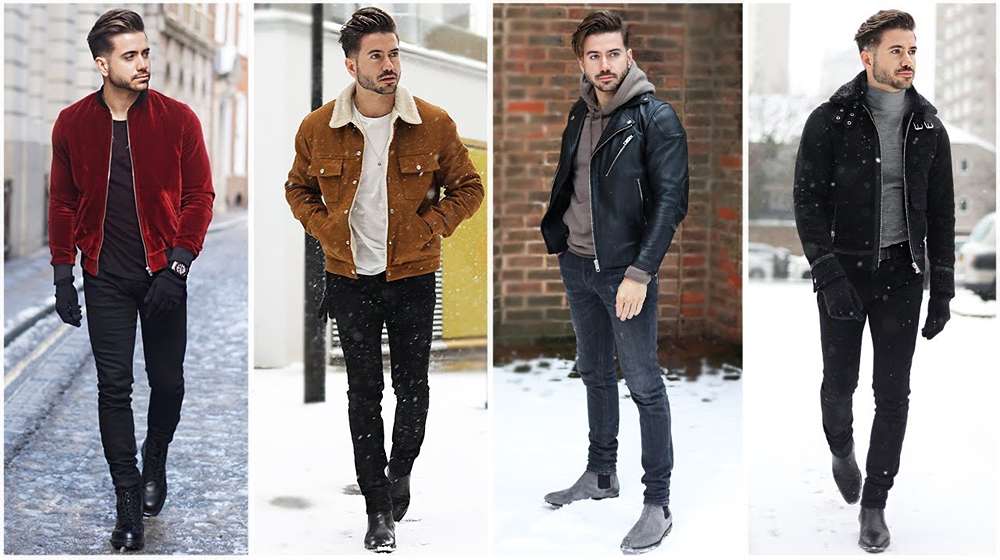 Men's winter brunch outfit with a wool overcoat and chelsea boots