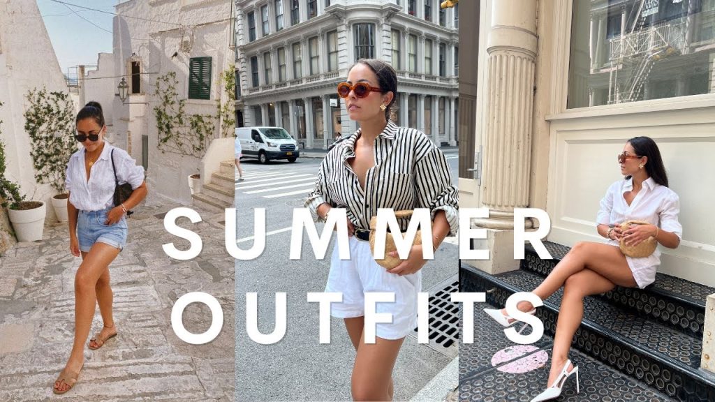 Soft summer capsule wardrobe flat lay with muted tones