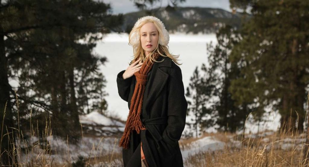 Winter capsule wardrobe flat lay with coat and knits