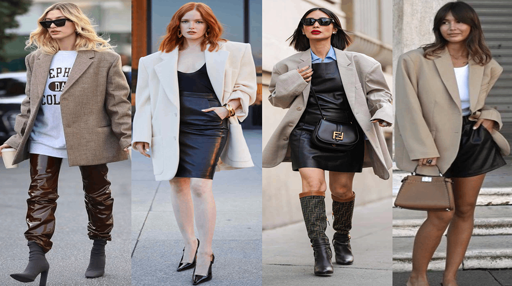 Fall capsule wardrobe over 50 outfit with a blazer and trousers