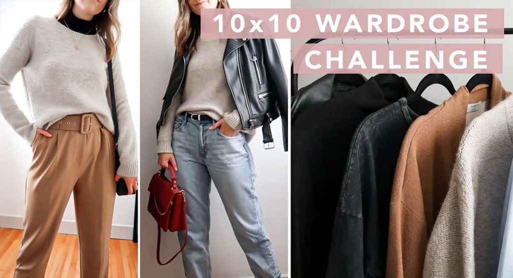 Two neutral and two accent colors forming a capsule wardrobe color palette