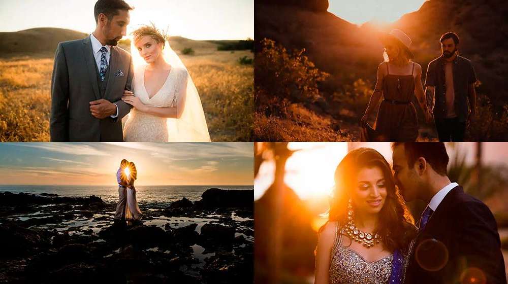 Couple in coordinated casual occasion wear for a spring engagement photo shoot