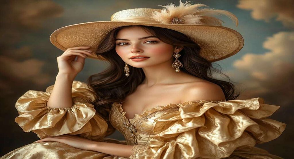 Woman wearing an elegant dress for a special occasion
