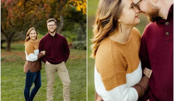 casual engagement photo outfits spring USA couple style