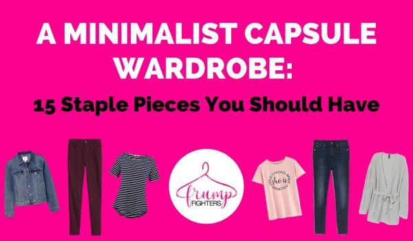 Minimalist wardrobe essentials USA — neutral capsule wardrobe outfits laid flat on white background